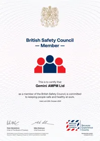 Gemini AMPM British Safety Council certificate