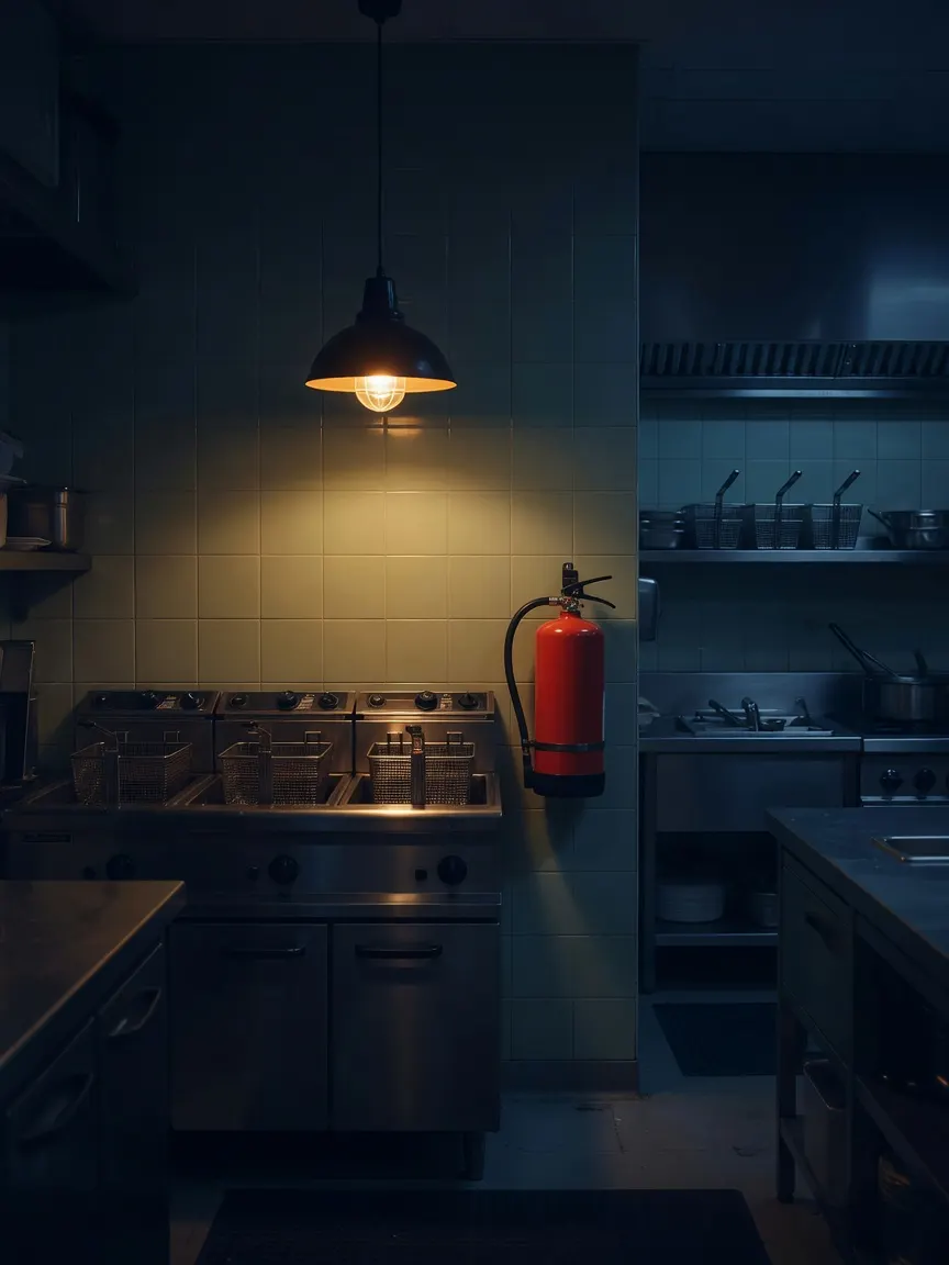 Water won't fix a fryer fire. | Fire Extinguishers