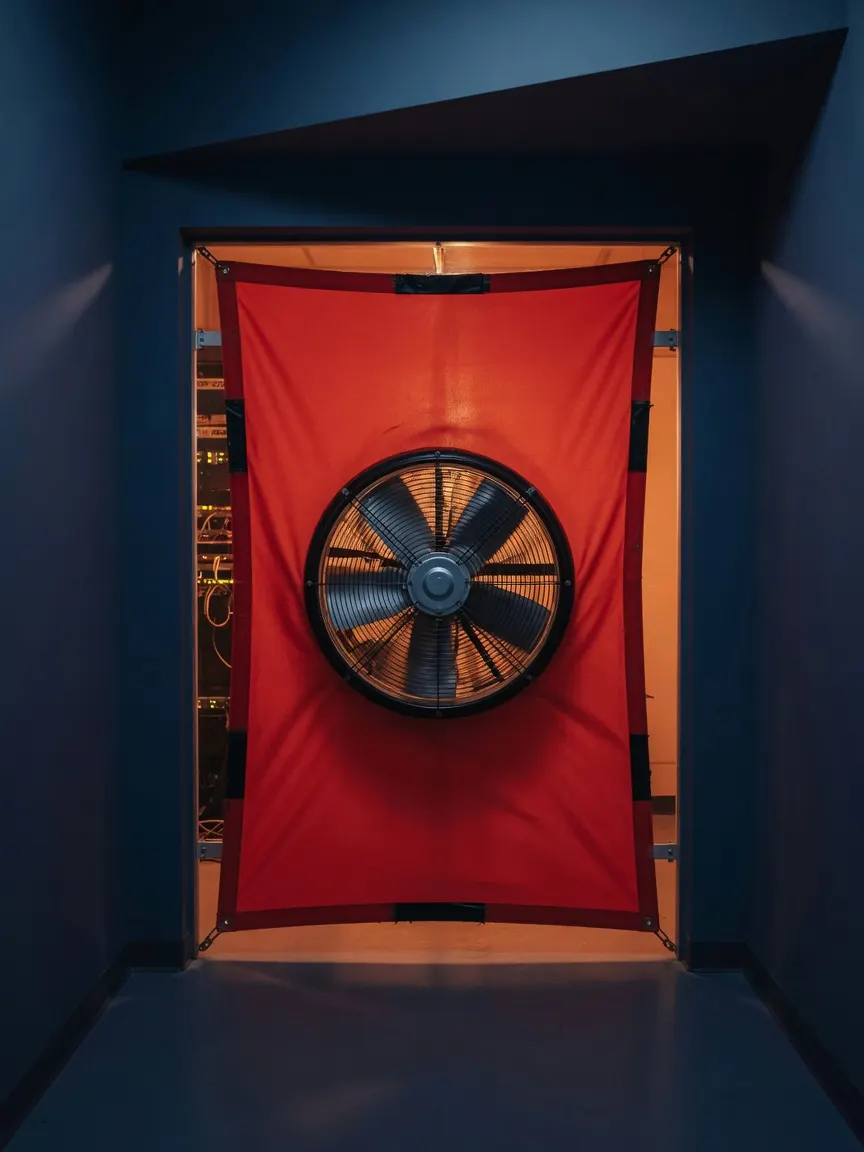 One fan. The whole enclosure measured. | Room Integrity Testing